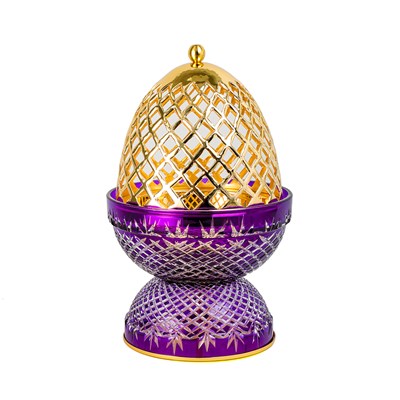 Show details for Crystal Egg Purple Gold Large Burner Picture of Crystal Egg Purple Gold Large Burner