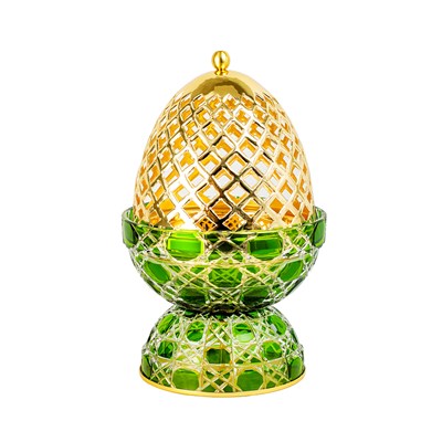 Show details for Crystal Egg Green Gold Large Burner Picture of Crystal Egg Green Gold Large Burner