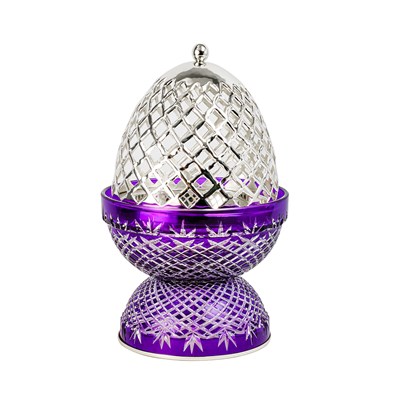 Show details for Crystal Egg Purple Silver Large Burner Picture of Crystal Egg Purple Silver Large Burner