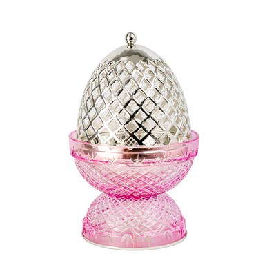 Show details for Crystal Egg Pink Silver Large Burner Picture of Crystal Egg Pink Silver Large Burner