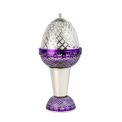 Show details for Crystal Egg With Feet Purple Silver Burner Picture of Crystal Egg With Feet Purple Silver Burner