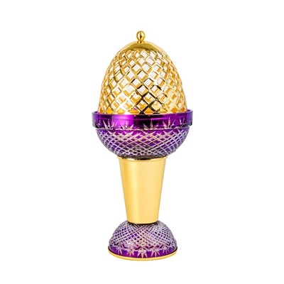 Show details for Crystal Egg With Feet Purple Gold Burner Picture of Crystal Egg With Feet Purple Gold Burner