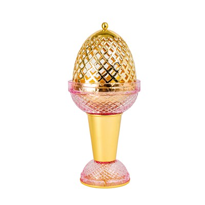 Show details for Crystal Egg With Feet Pink Gold Burner Picture of Crystal Egg With Feet Pink Gold Burner