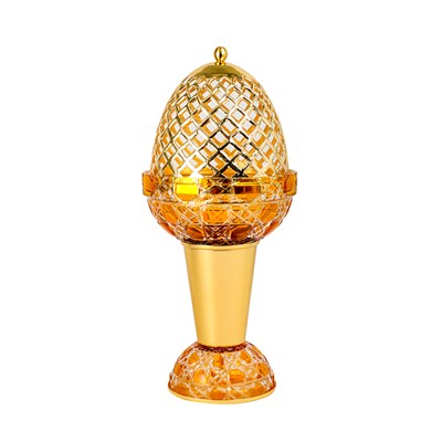Show details for Crystal Egg With Feet Yellow Gold Burner Picture of Crystal Egg With Feet Yellow Gold Burner