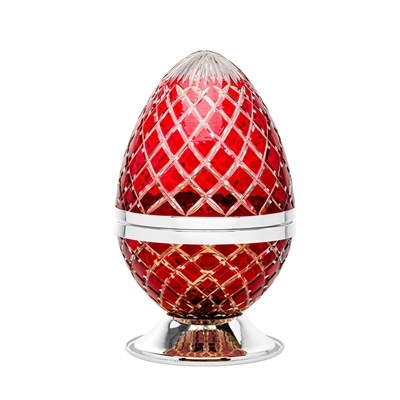 Show details for Crystal Egg Red Silver Large Burner Picture of Crystal Egg Red Silver Large Burner