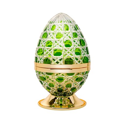 Show details for Crystal Egg Green Gold Large Burner Picture of Crystal Egg Green Gold Large Burner