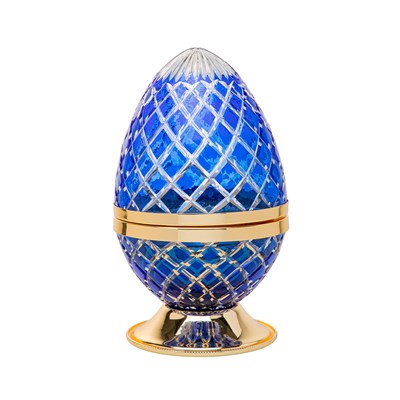 Show details for Crystal Egg Blue Gold Large Burner Picture of Crystal Egg Blue Gold Large Burner