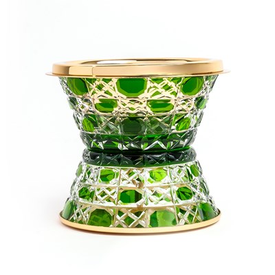 Show details for Crystal Without Feet Green Gold Burner Picture of Crystal Without Feet Green Gold Burner
