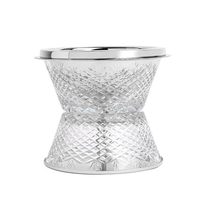 Show details for Crystal Without Feet Clear Silver Burner Picture of Crystal Without Feet Clear Silver Burner