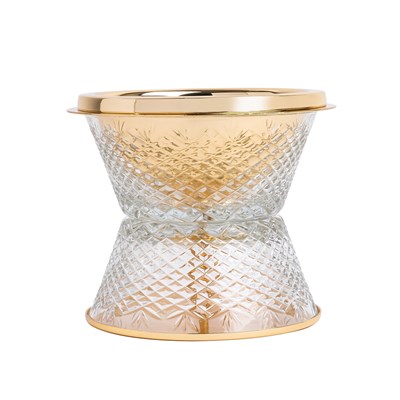 Show details for Crystal Without Feet Clear Gold Burner Picture of Crystal Without Feet Clear Gold Burner