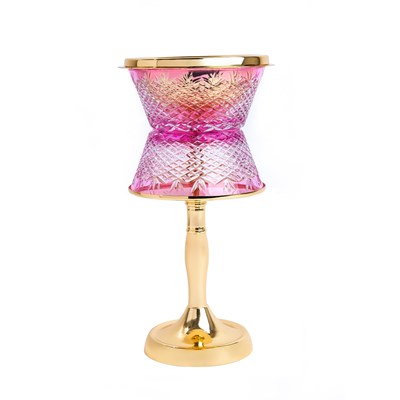 Show details for Crystal With Feet Pink Gold Burner Picture of Crystal With Feet Pink Gold Burner