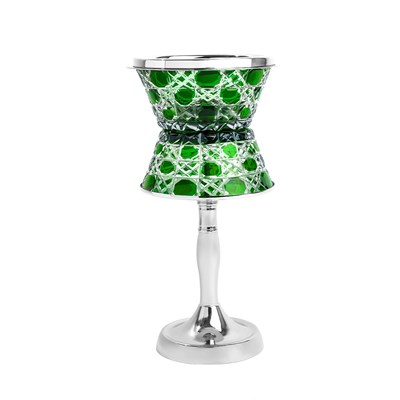 Show details for Crystal With Feet Green Silver Burner Picture of Crystal With Feet Green Silver Burner