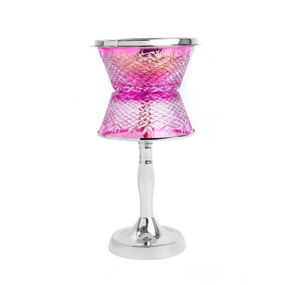 Show details for Crystal With Feet Pink Silver Burner Picture of Crystal With Feet Pink Silver Burner