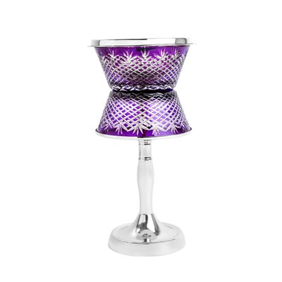 Show details for Crystal With Feet Purple Silver Burner Picture of Crystal With Feet Purple Silver Burner