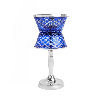 Show details for Crystal With Feet Blue Silver Burner Picture of Crystal With Feet Blue Silver Burner