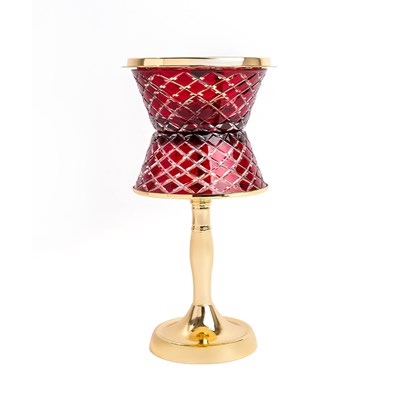 Show details for Crystal With Feet Red Gold Burner Picture of Crystal With Feet Red Gold Burner