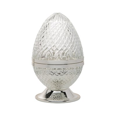 Show details for Crystal Egg Clear Silver Burner Picture of Crystal Egg Clear Silver Burner