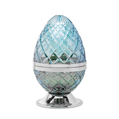 Show details for Crystal Egg Skyblue Silver Burner Picture of Crystal Egg Skyblue Silver Burner