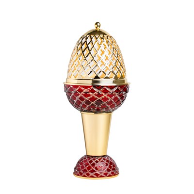 Show details for Crystal Egg With Feet Red Gold Mob Burner Picture of Crystal Egg With Feet Red Gold Mob Burner