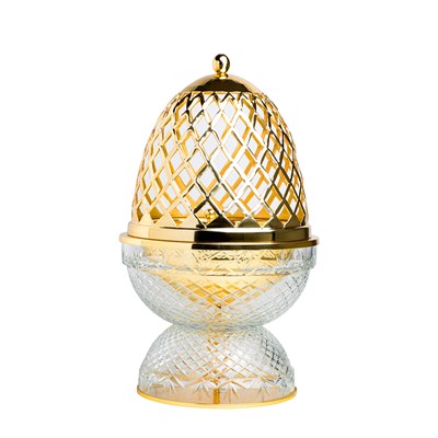 Show details for Crystal Egg Clear Gold Mob Burner - Large Picture of Crystal Egg Clear Gold Mob Burner - Large
