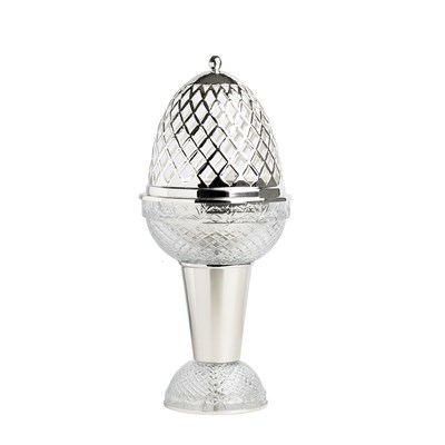 Show details for Crystal Egg With Feet Clear Silver Mob Burner Picture of Crystal Egg With Feet Clear Silver Mob Burner