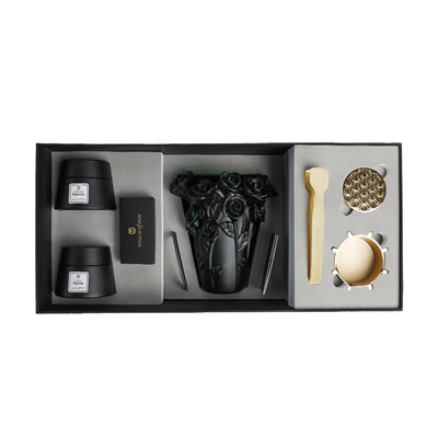 Show details for 5pcs Gift Set Dark Green Flower Burner Picture of 5pcs Gift Set Dark Green Flower Burner