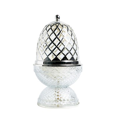 Show details for Crystal Egg Clear Silver Large Burner Picture of Crystal Egg Clear Silver Large Burner