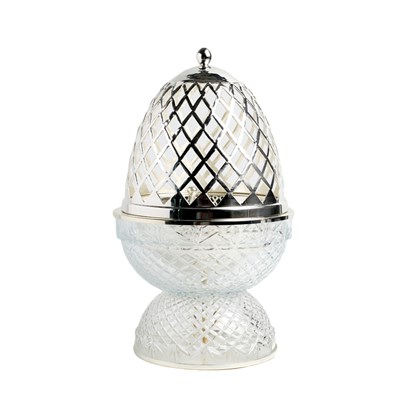 Show details for Crystal Egg Clear Silver Small Burner Picture of Crystal Egg Clear Silver Small Burner