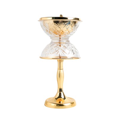 Show details for Crystal With Feet Clear Gold Burner Picture of Crystal With Feet Clear Gold Burner