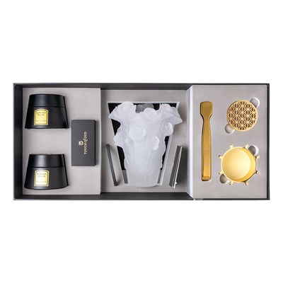 Show details for 5pc Gift Set White Flower Burner Picture of 5pc Gift Set White Flower Burner