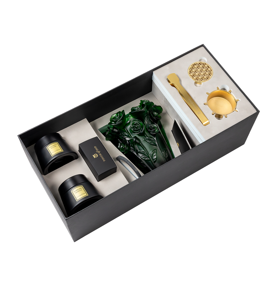 5pcs Gift Set Dark Green Flower Burner