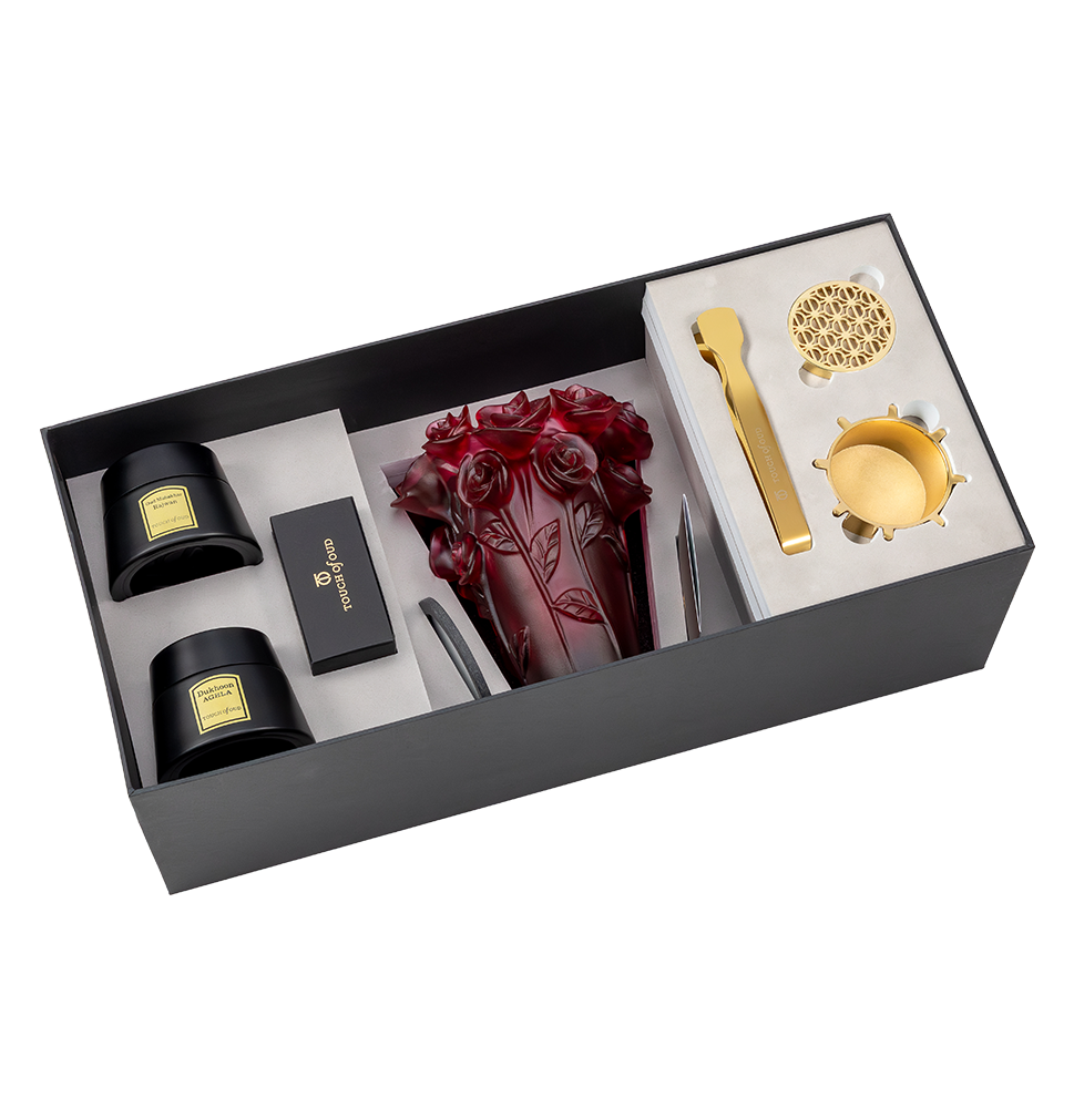 5pcs Gift Set Red Flower Burner