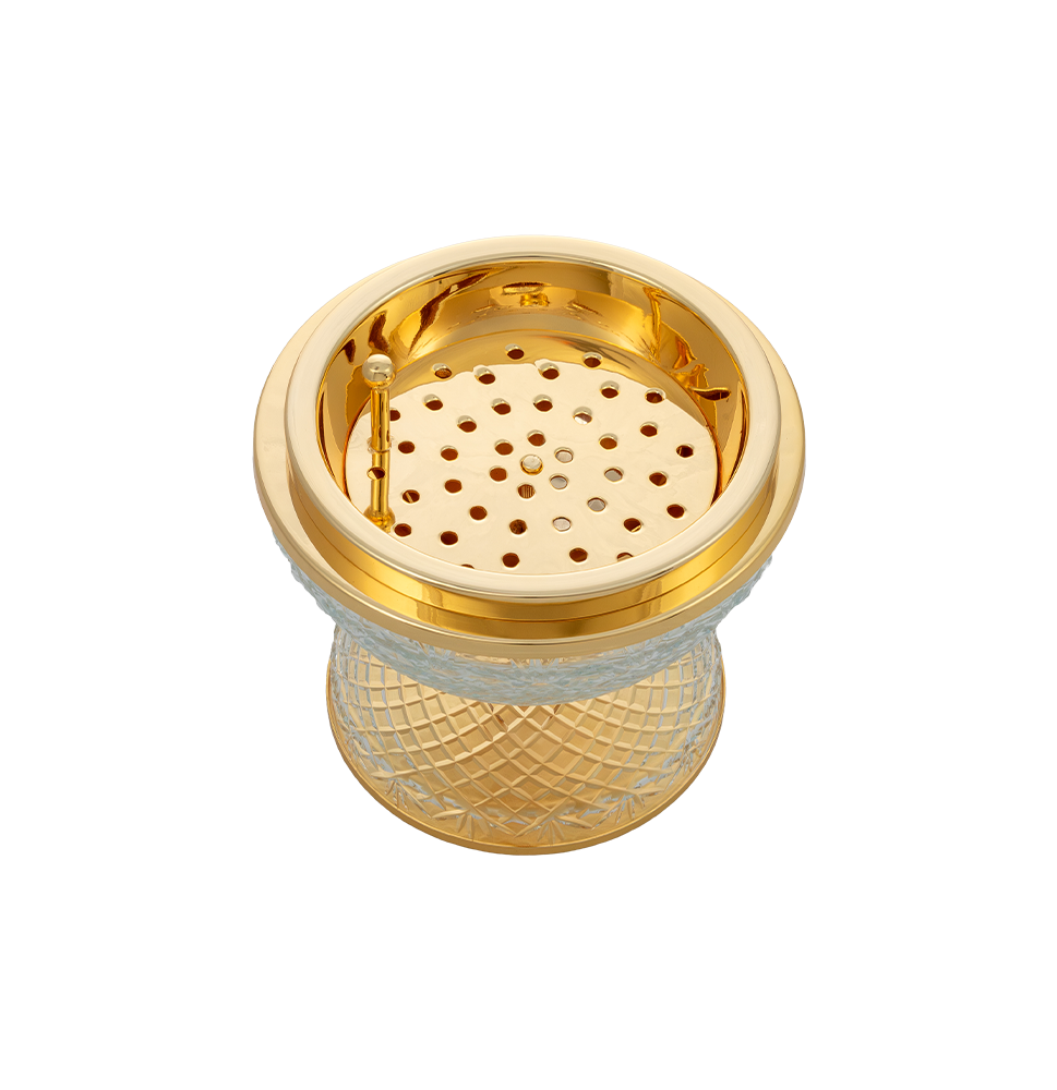Crystal Egg Clear Gold Mob Large Burner