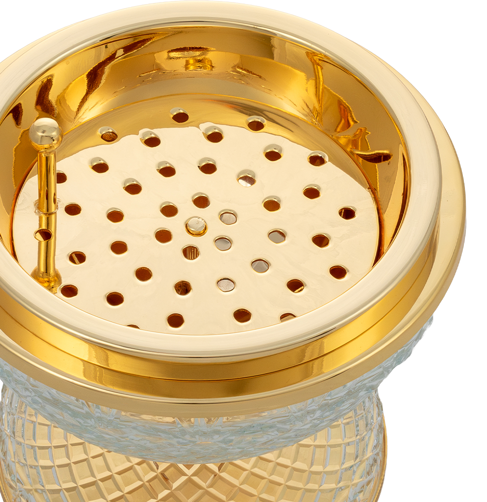 Crystal Egg Clear Gold Mob Large Burner