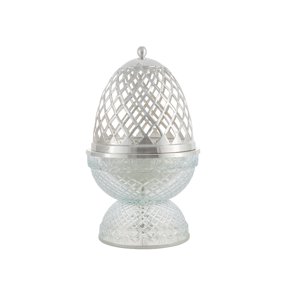 Crystal Egg Clear Silver Large Burner