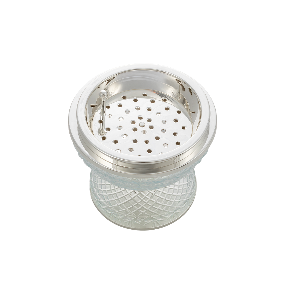 Crystal Egg Clear Silver Large Burner