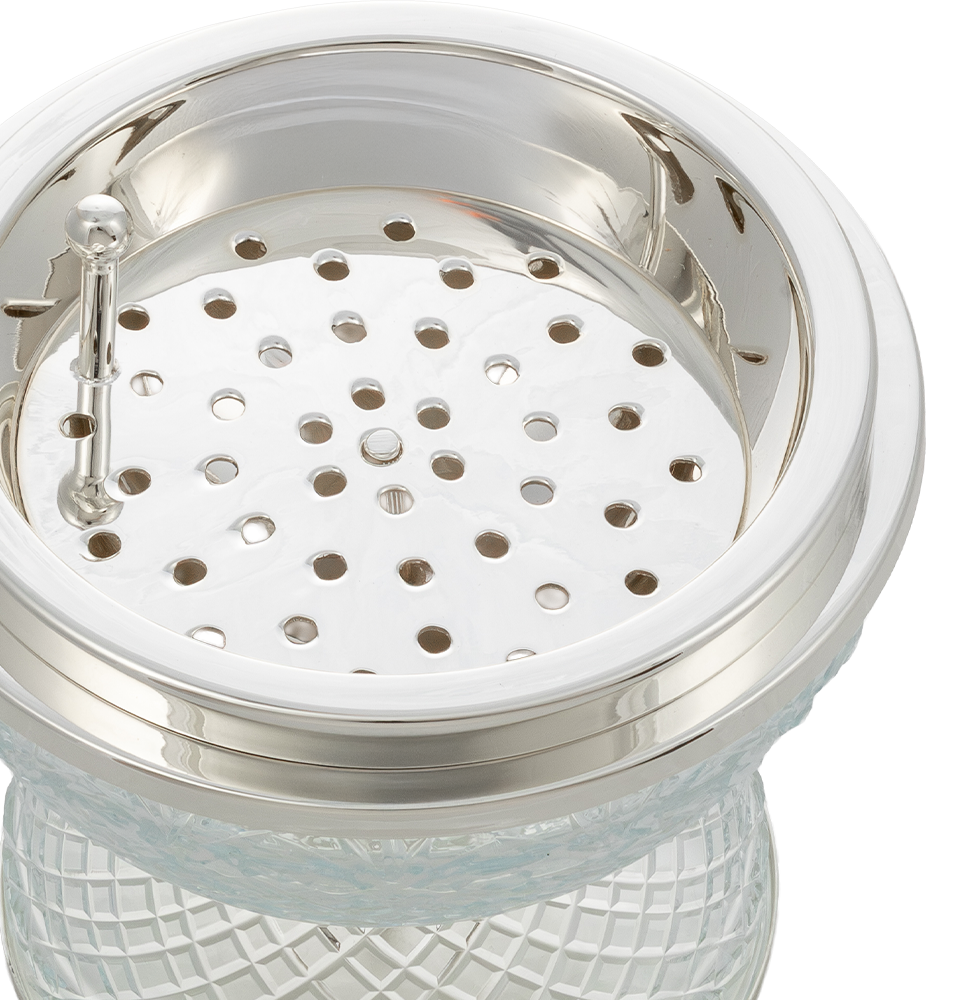 Crystal Egg Clear Silver Large Burner