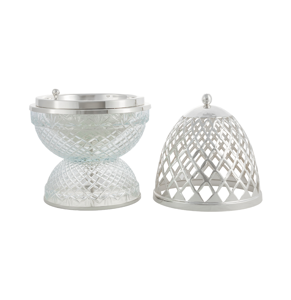 Crystal Egg Clear Silver Large Burner