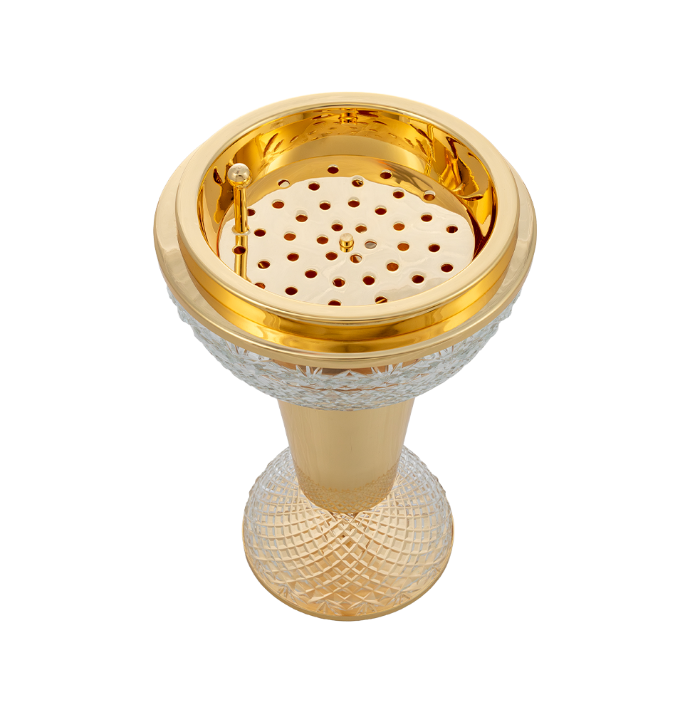 Crystal Egg With Feet Clear Gold Mob Burner