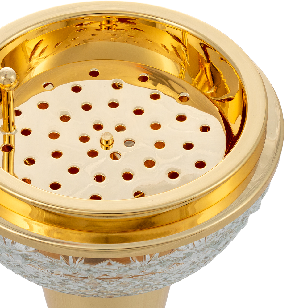 Crystal Egg With Feet Clear Gold Mob Burner