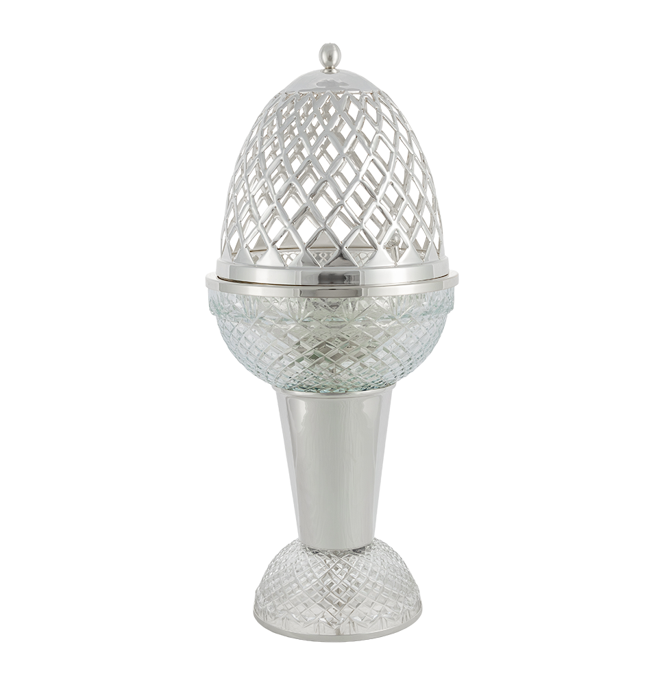 Crystal Egg With Feet Clear Silver Mob Burner