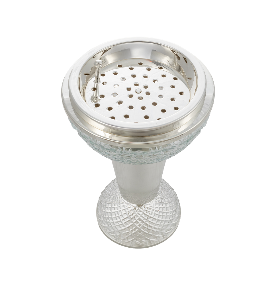 Crystal Egg With Feet Clear Silver Mob Burner