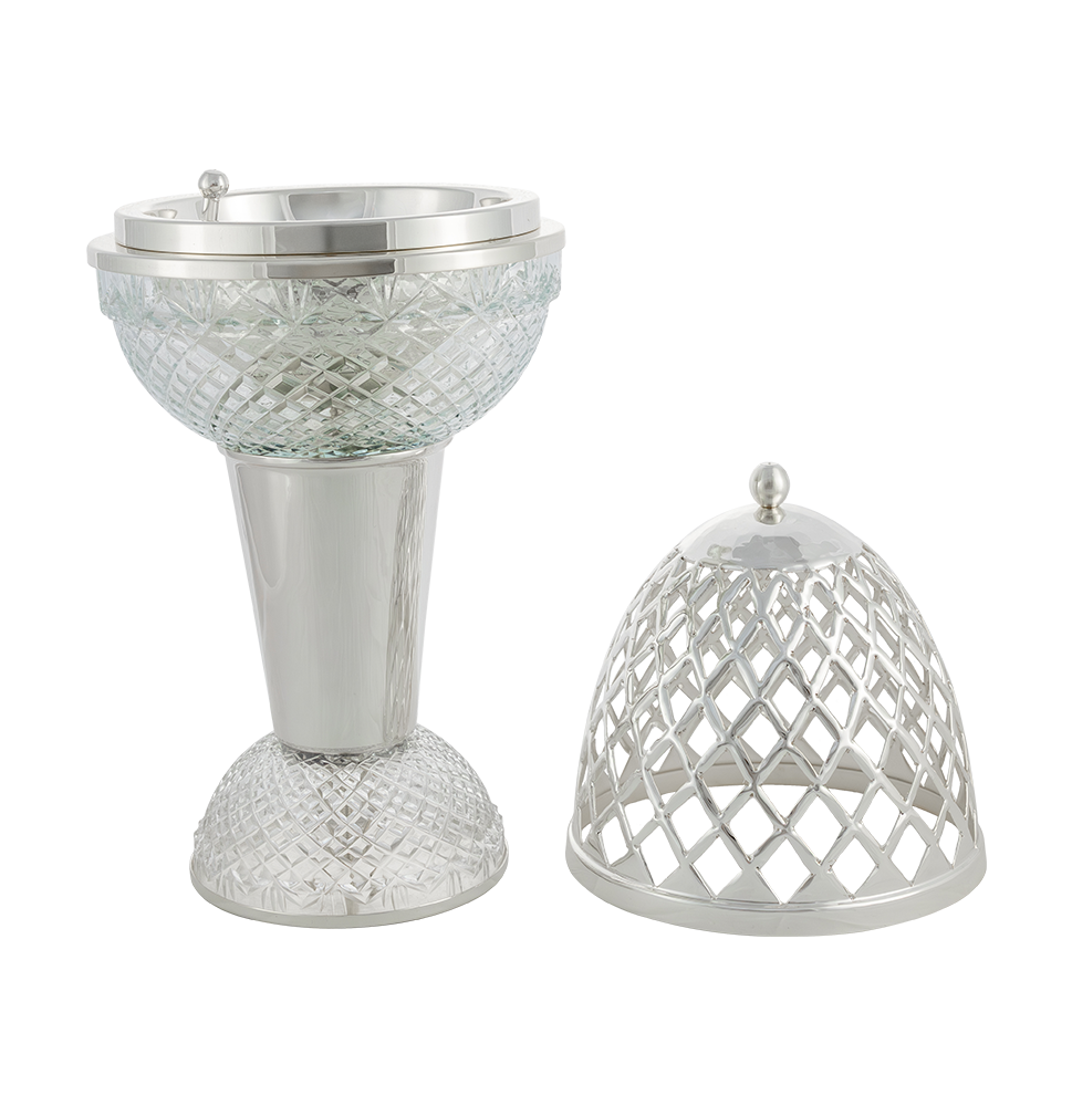 Crystal Egg With Feet Clear Silver Mob Burner