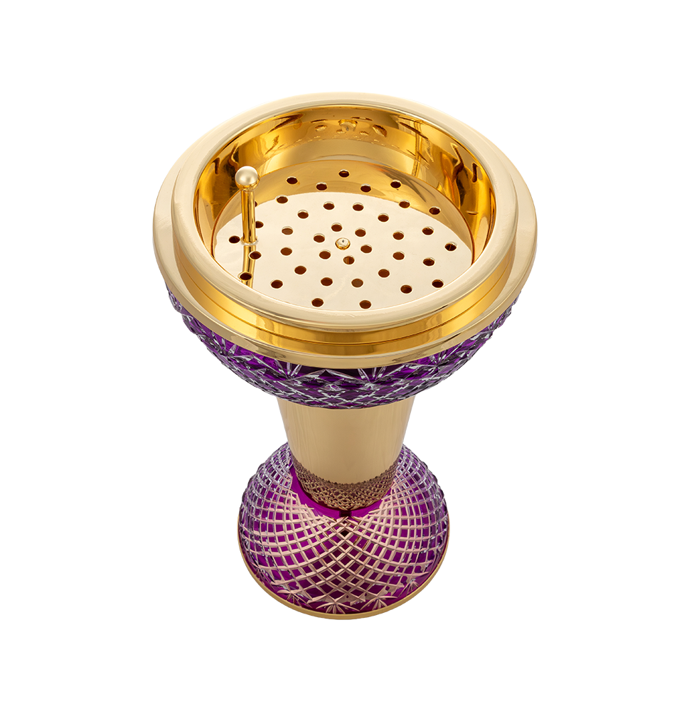 Crystal Egg With Feet Purple Gold Burner
