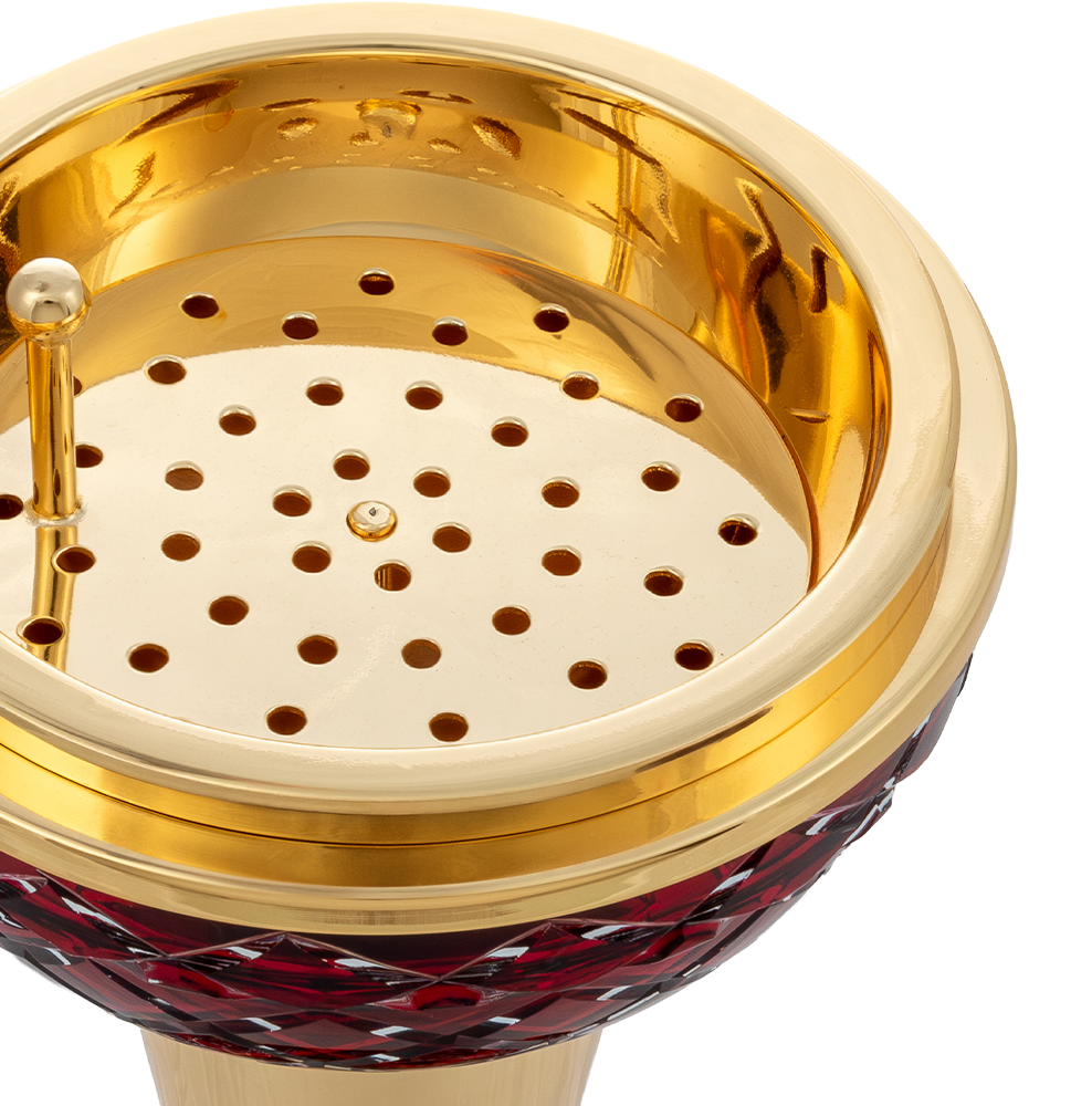 Crystal Egg With Feet Red Gold Mob Burner
