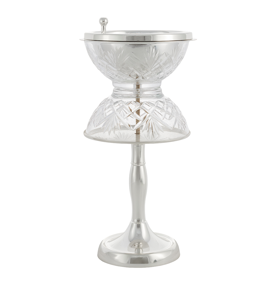Crystal With Feet Clear Silver Burner