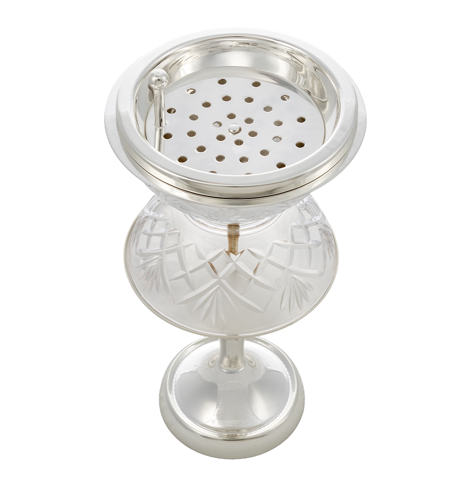 Crystal With Feet Clear Silver Burner