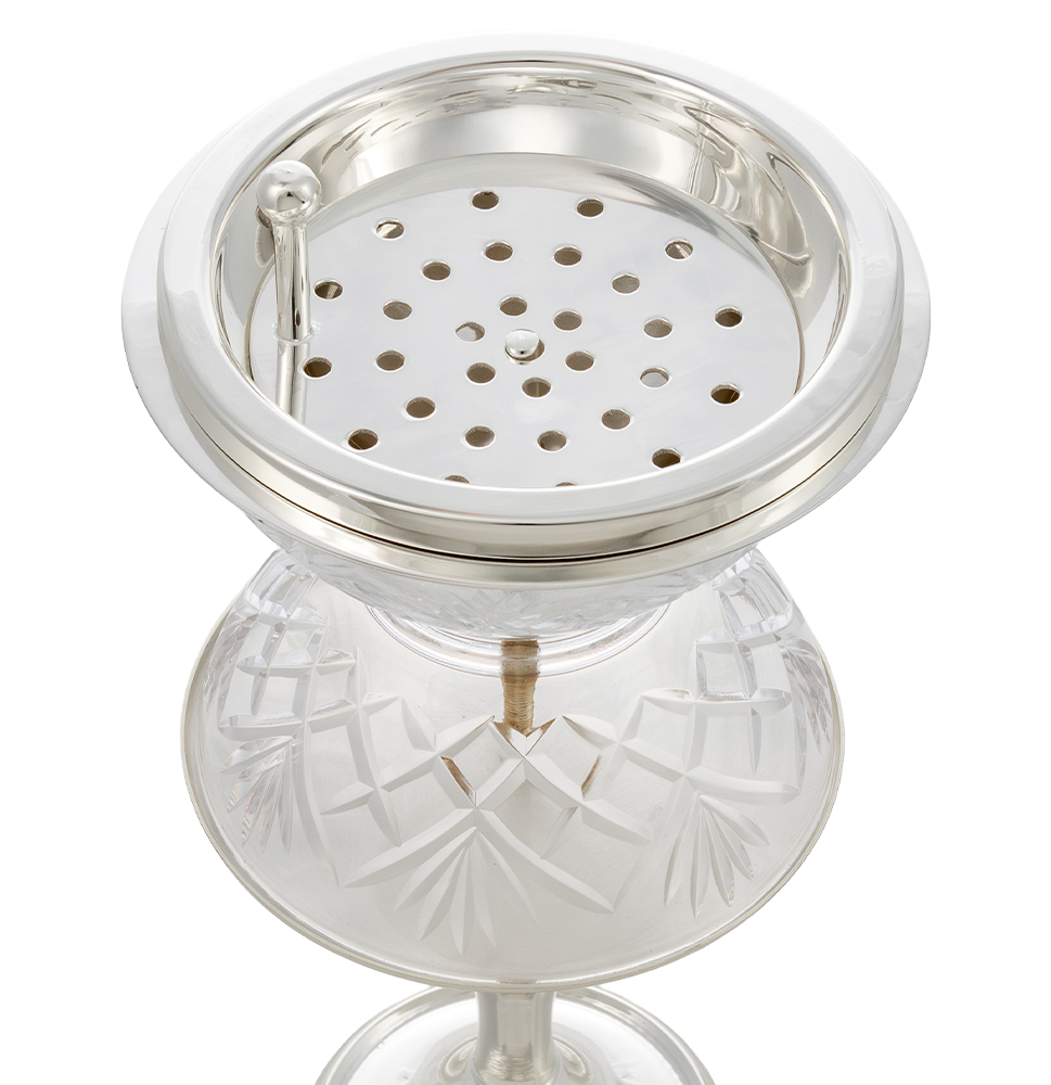 Crystal With Feet Clear Silver Burner