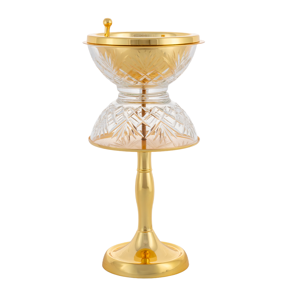 Picture of Crystal With Feet Clear Gold Burner