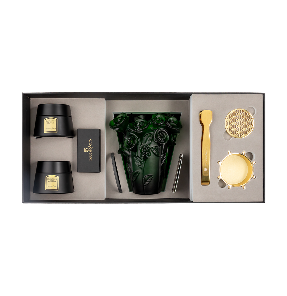 Picture of 5pcs Gift Set Dark Green Flower Burner